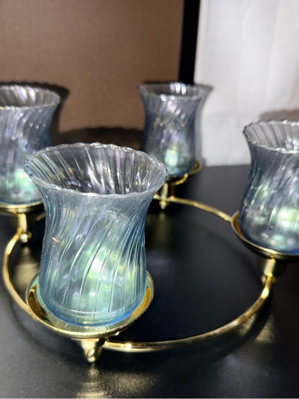 Vintage Partylite Mini-Globe Peglite and Polished Brass Plated Holder NIB